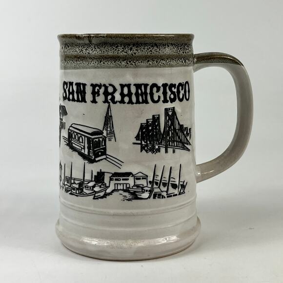San Francisco California Souvenir Mug Beer Coffee Tea Vintage Glazed Cup Trolley - Picture 1 of 11